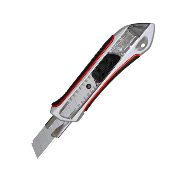 Premium Cuttermesser 18 mm Alu Druckguss gummierter Griff