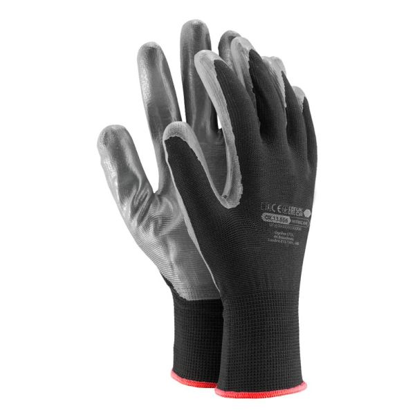 Handschuhe aus Polyester mit Nitril beschichtet 12 Paar Größe 8