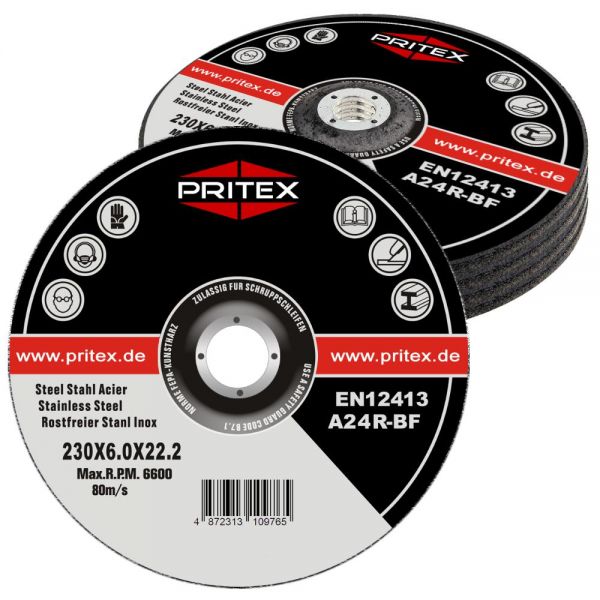 Schruppscheiben Inox 230 x 6.0 mm 50 Stück für Edelstahl Metall