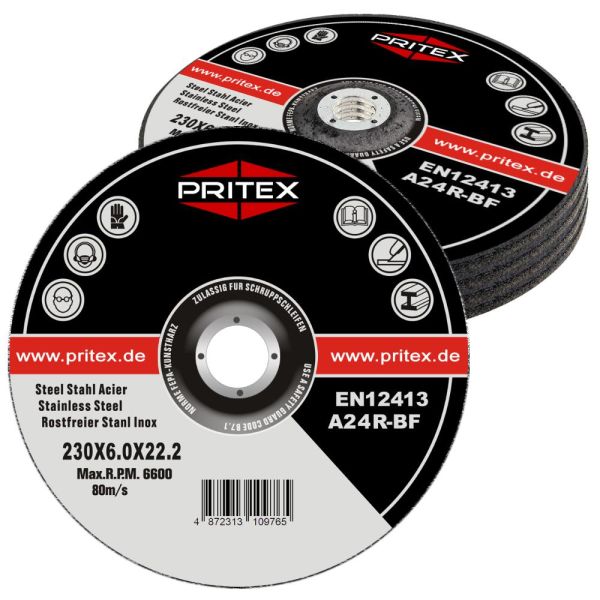 Schruppscheiben Inox 230 x 6.0 mm für Edelstahl und Metall