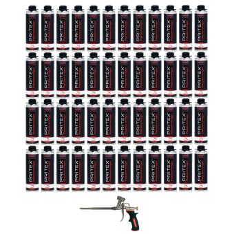 Bauschaumpistole inkl. 48 x Pistolenreiniger 500 ml